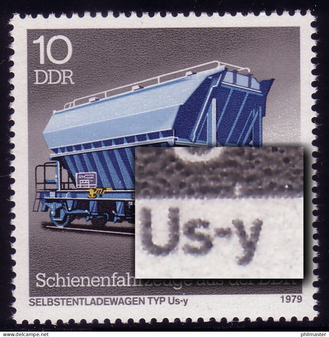 2415 Schienenfahrzeuge 10 Pf: Punkt Am Unterrand, Feld  6, Postfrisch ** - Variétés Et Curiosités