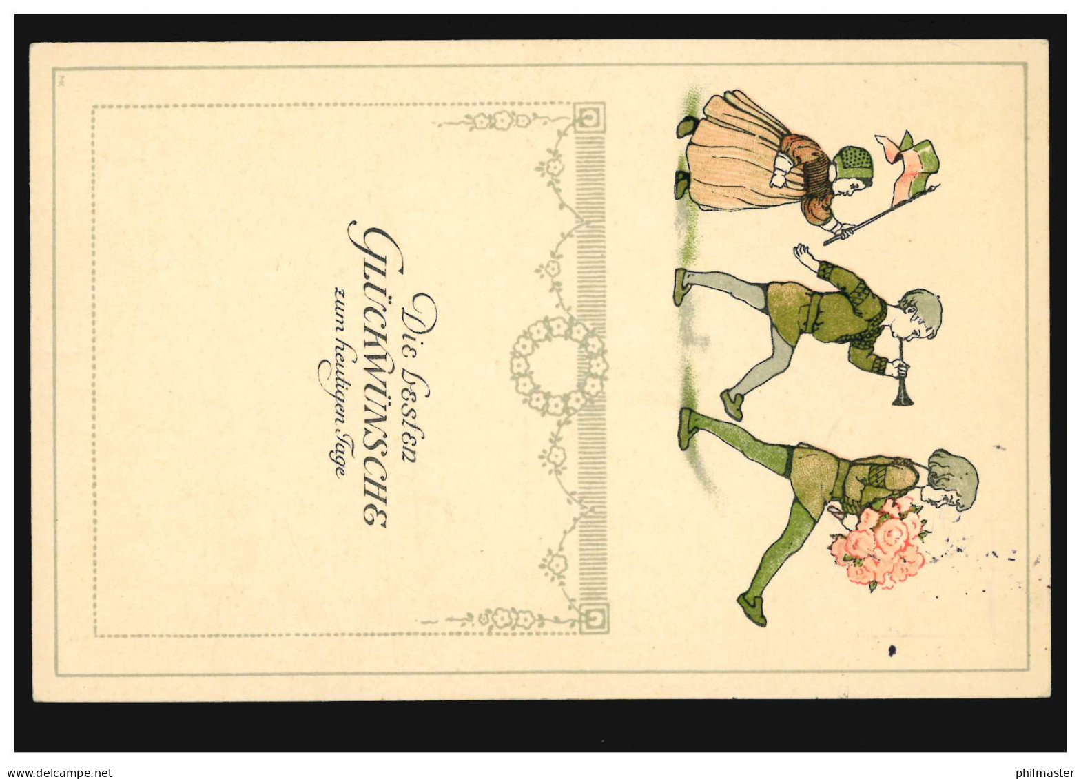 Kinder-AK: Musik Und Glückwünsche, NEUSS 24.8.1912 Als Orts-Postkarte  - Autres & Non Classés