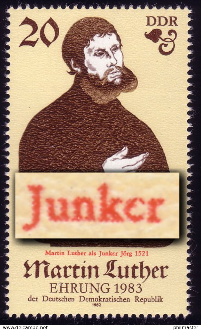 2755IV Luther 20 Pf: C Statt E, Feld 8 Im KB, ** - Errors & Oddities