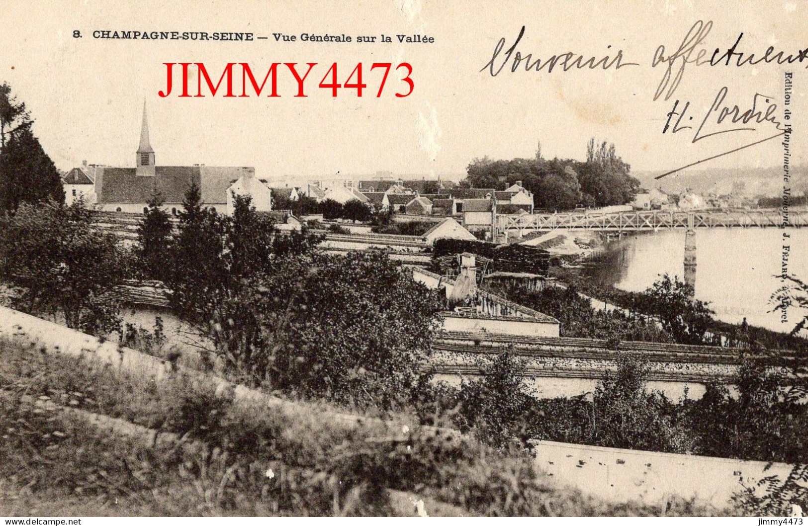 CPA - CHAMPAGNE-SUR-SEINE En 1904 - Vue Générale Sur La Vallée - N° 8 - Imp.-Edit. J. Féjard à Moret - Champagne Sur Seine