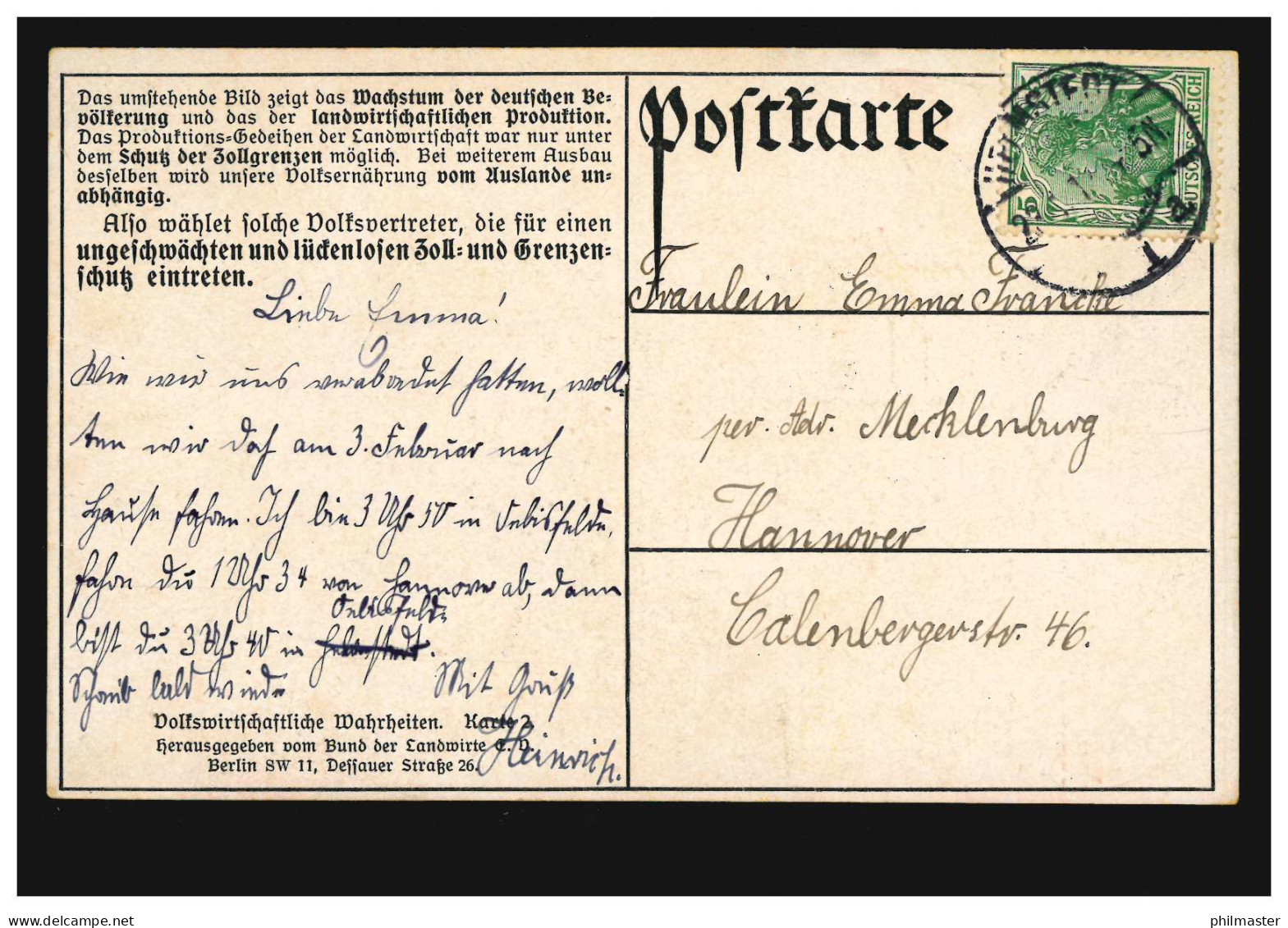 Propaganda-AK Wachstum Bevölkerung Und Landwirtschaftliche Produktion, Um 1910 - Other & Unclassified