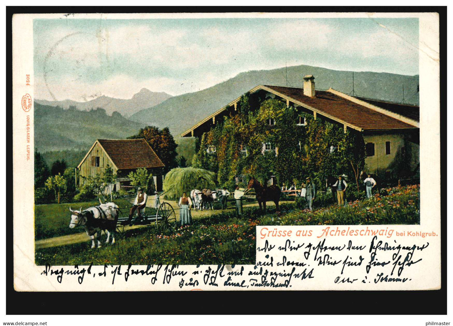 Landpost-Stempel Posthilfstelle Schwaiganger Taxe Murnau 16.7.1904 Auf AK - Briefe U. Dokumente