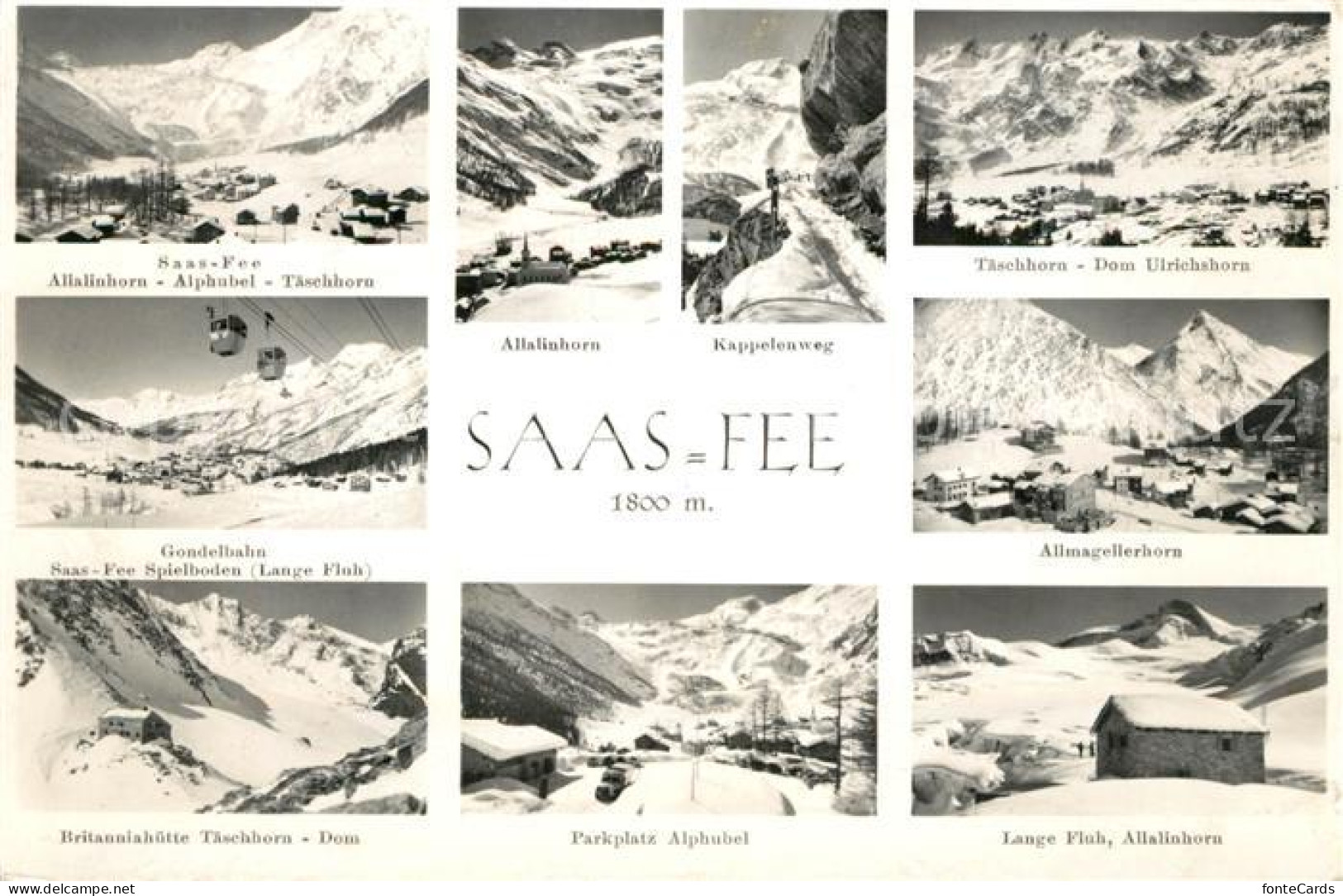 13195278 Saas-Fee Allalinhorn Allmagsellerhorn Taeschhorn Dom Ulrichshorn Gondel - Autres & Non Classés