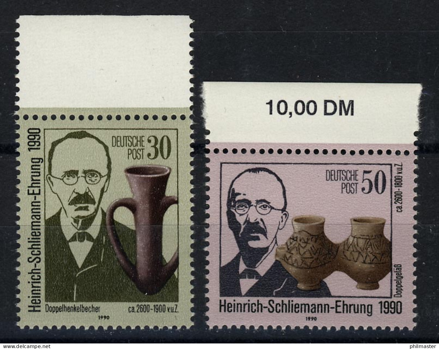 3364-3365 Schliemann 1990, Oberrand-Satz ** - Unused Stamps