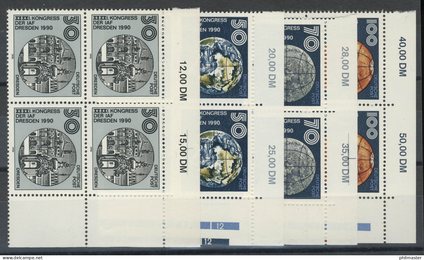 3360-3363 IAF-Kongreß 1990, E-Vbl O.r., Satz **  - Unused Stamps