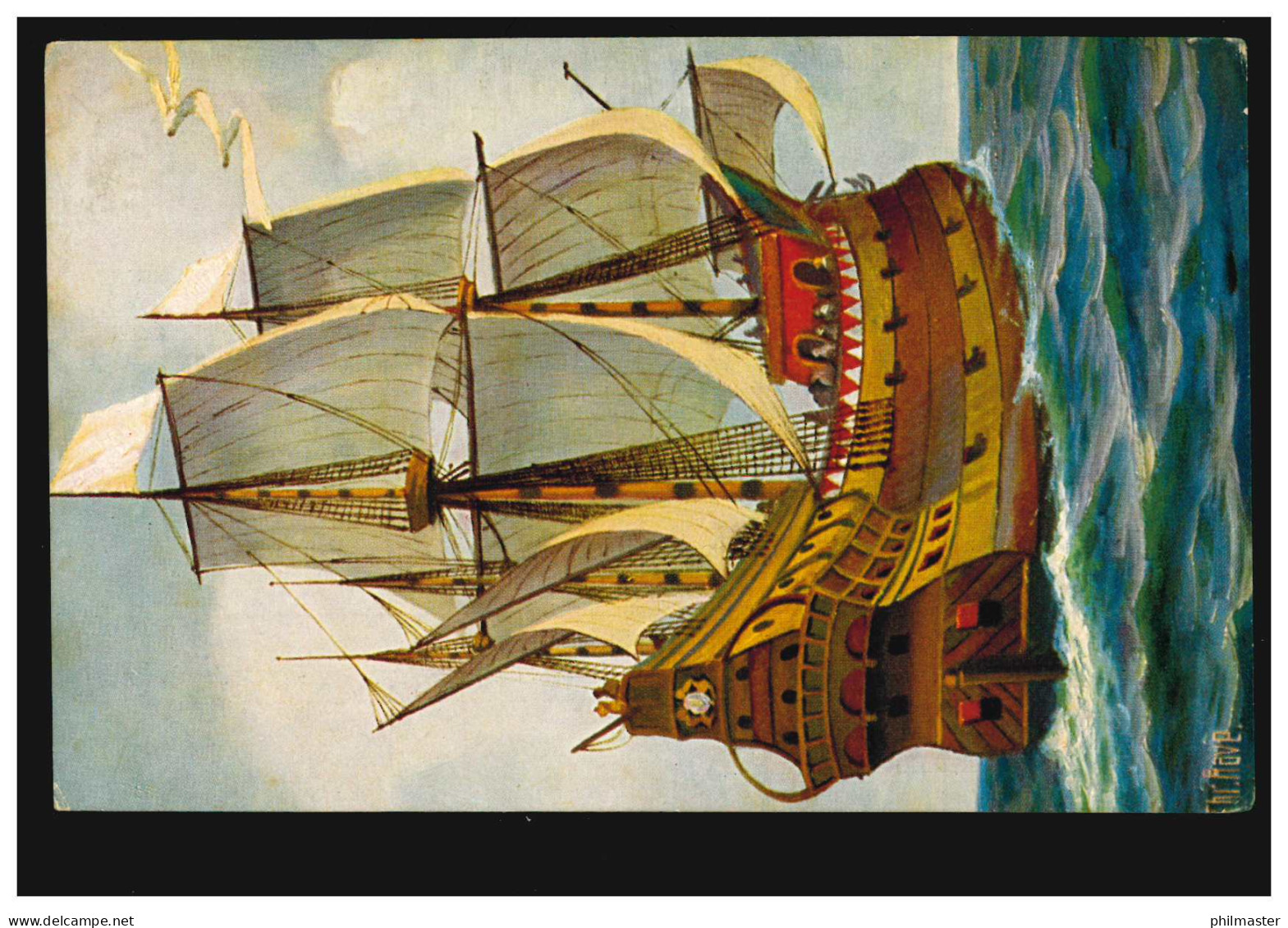 Künstler-AK Chr. Rave: Holländisches Kriegsschiff Von 1670, Ungebraucht - Sonstige & Ohne Zuordnung