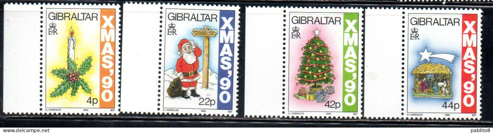 GIBRALTAR GIBILTERRA 1990 CHRISTMAS NATALE NOEL WEIHNACHTEN NAVIDAD COMPLETE SET SERIE COMPLETA MNH - Gibraltar