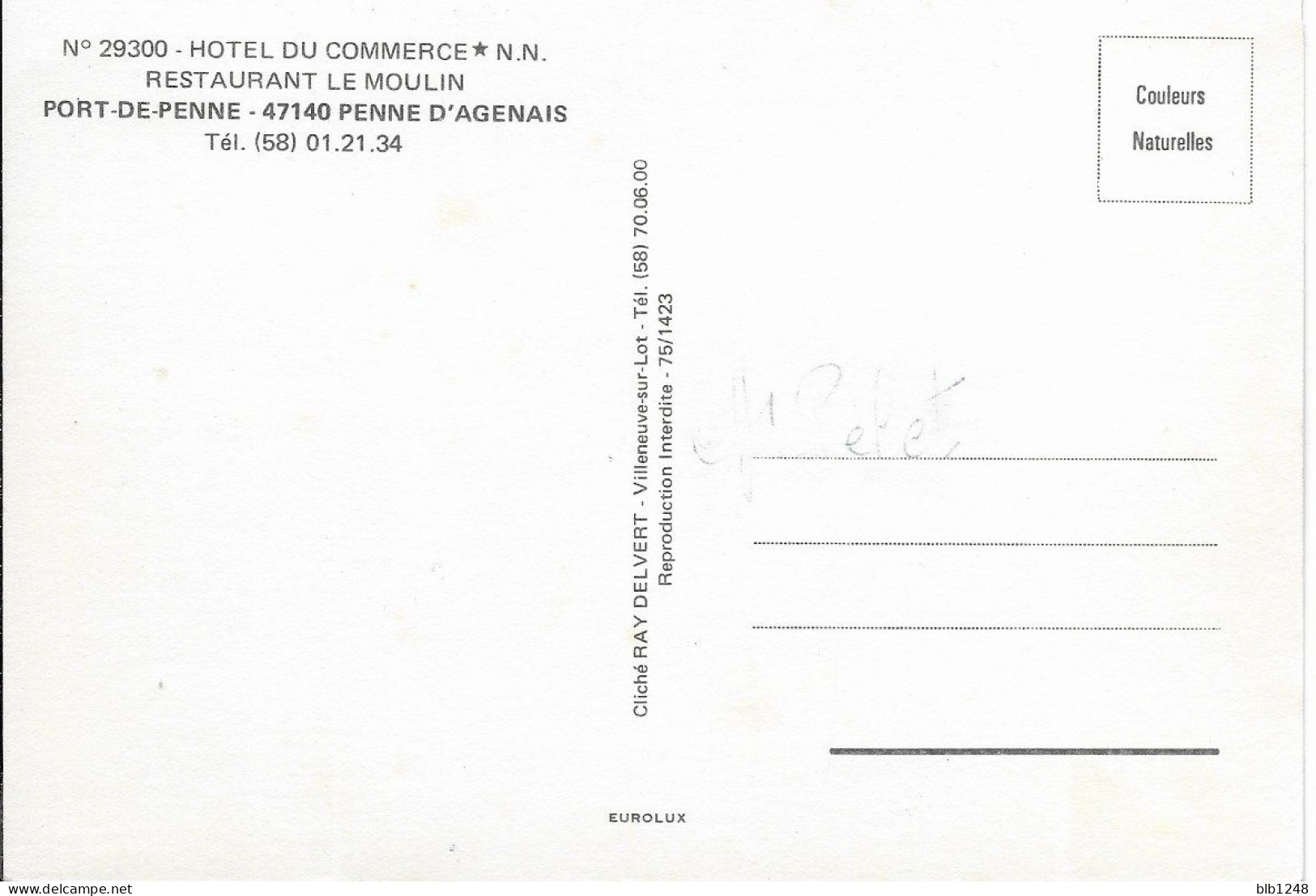 [47] Lot Et Garonne > Port De Penne Hotel Du Commerce - Andere & Zonder Classificatie