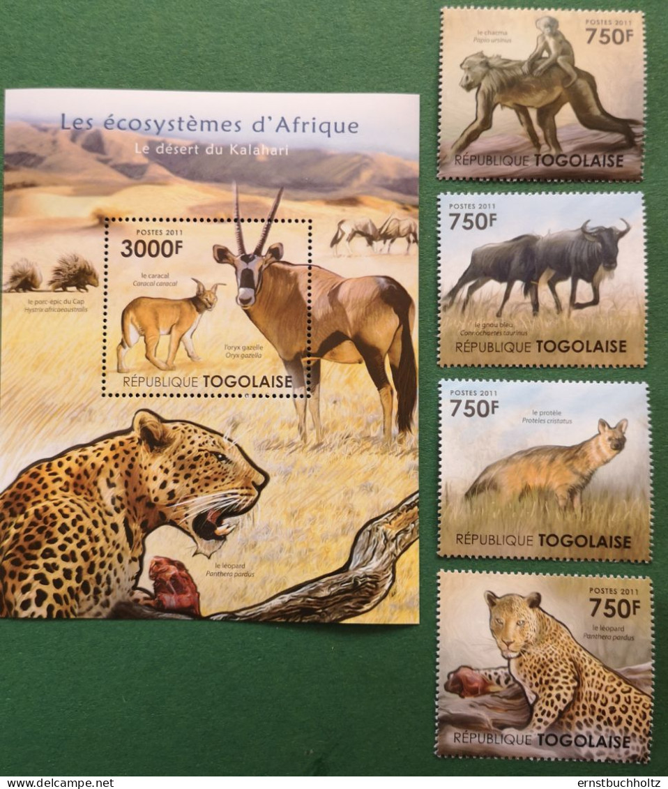 Togo 2011 Block1v** Und 4v** Wildtiere Der Kalahari - Togo (1960-...)