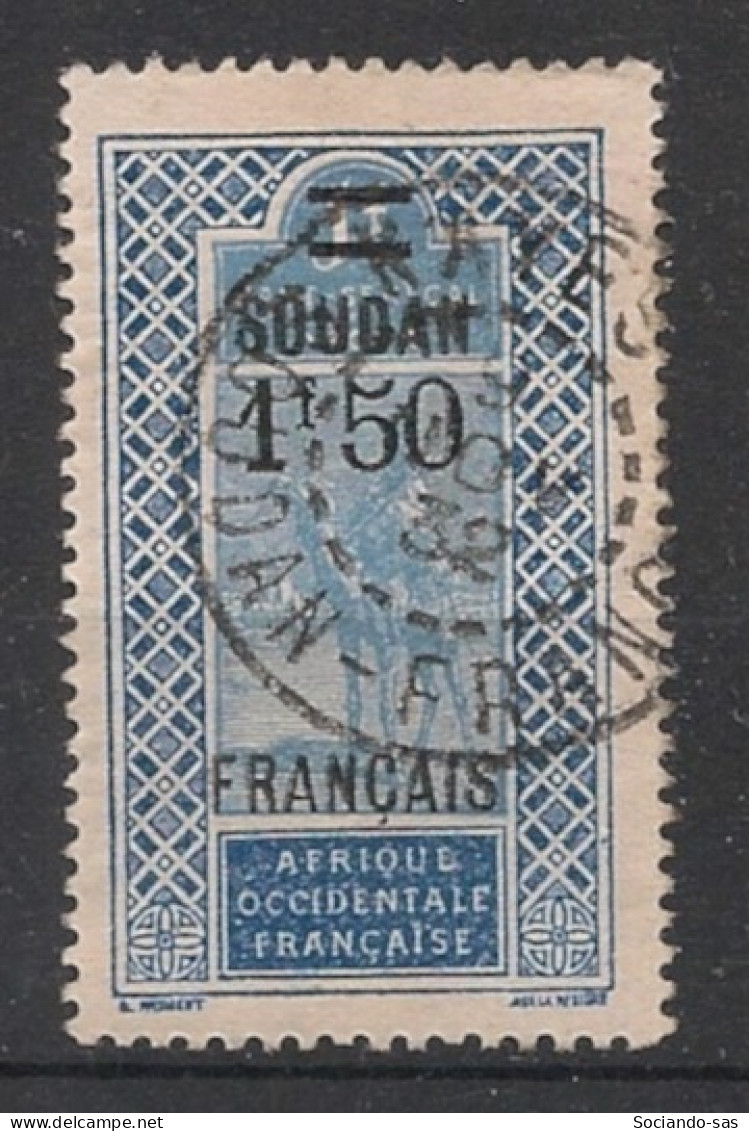 SOUDAN - 1922-27 - N°YT. 49 - Targui 1f50 Sur 1f Bleu - Oblitéré / Used - Usati