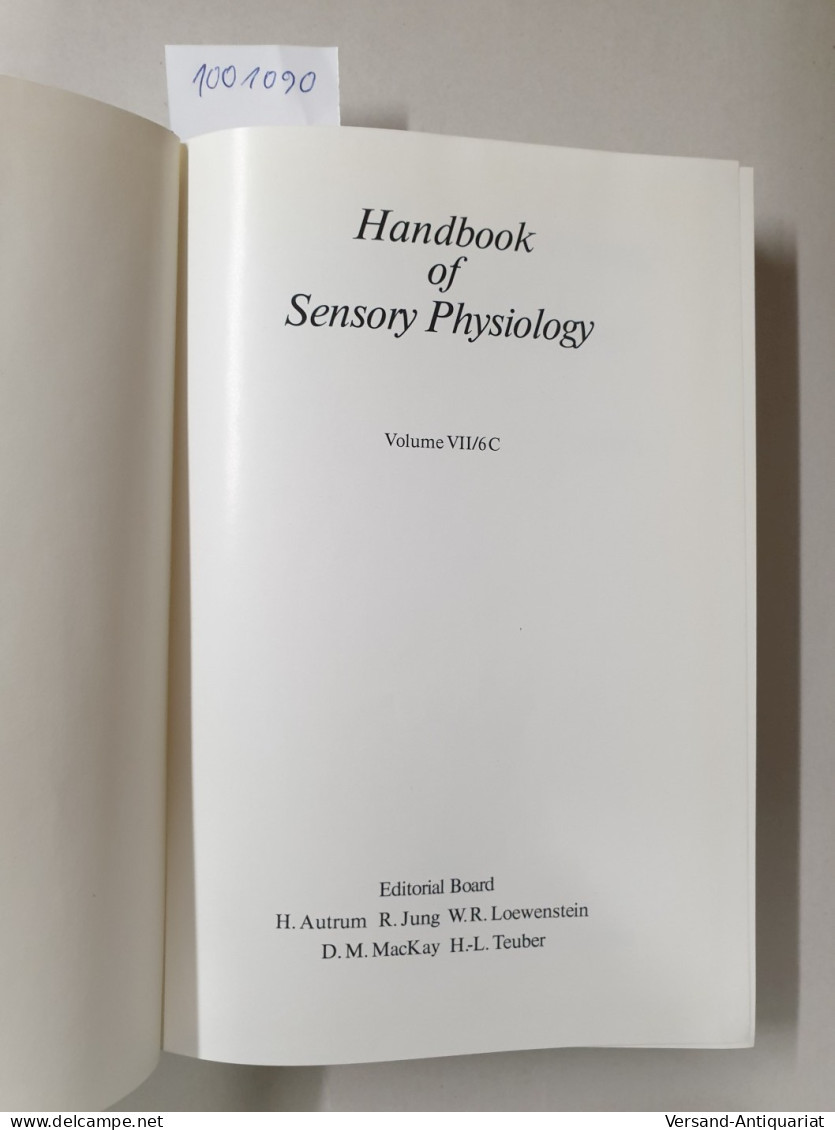 Handbook Of Sensory Physiology : Volume VII/6C : Comparative Physiology And Evolution Of Vision In Invertebrat - Sonstige & Ohne Zuordnung