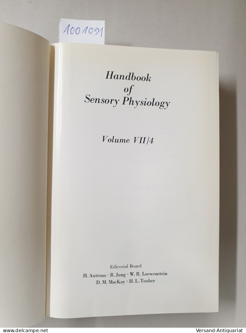 Handbook Of Sensory Physiology : Volume VII/4 : Visual Psychophysics : - Sonstige & Ohne Zuordnung