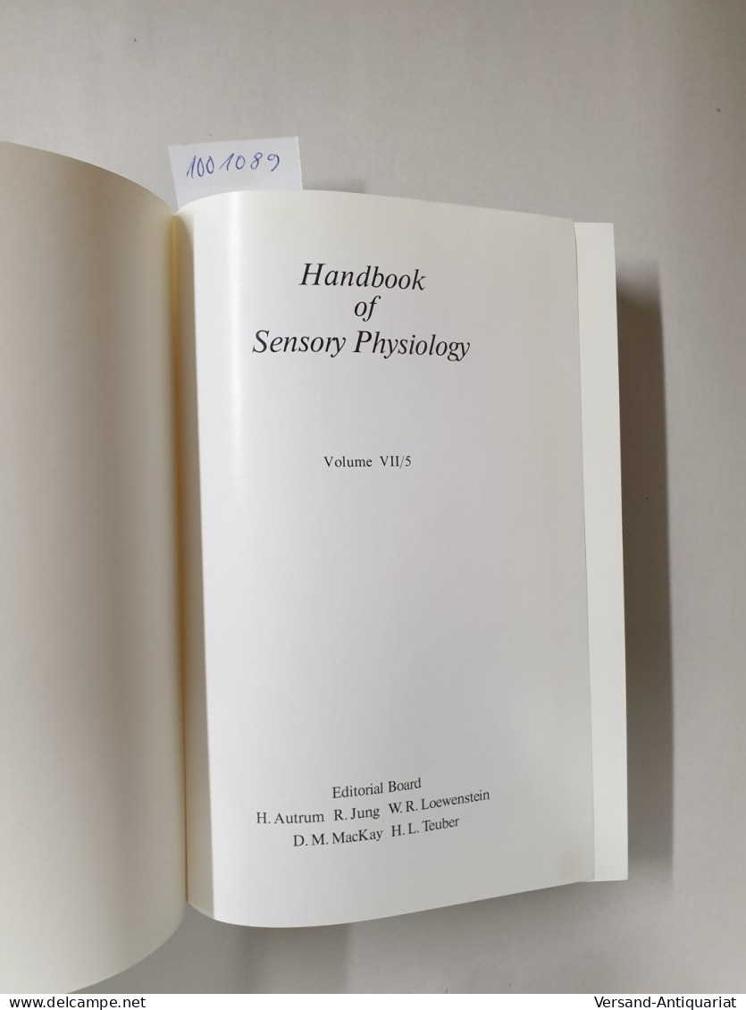 Handbook Of Sensory Physiology : Volume VII/5 : The Visual System In Vertebrates : - Otros & Sin Clasificación