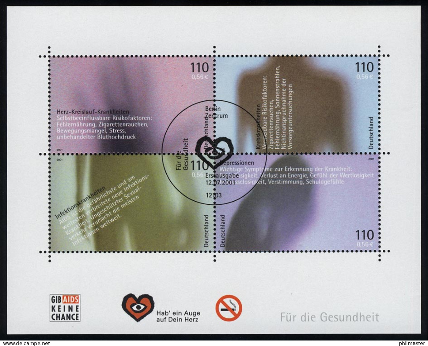 Block 54 Für Die Gesundheit 2001 Mit ESSt Berlin - Used Stamps