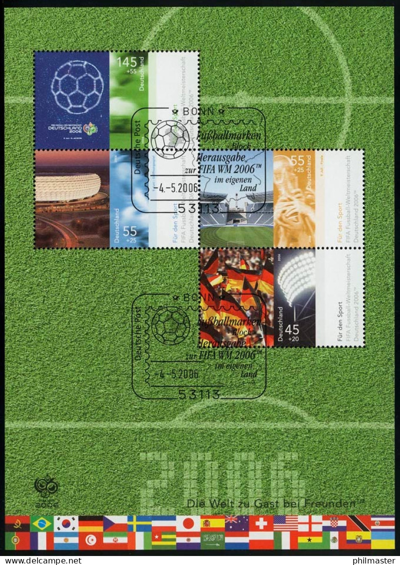 Block 67 Fußball-Weltmeisterschaft Deutschland 2006, ESSt Bonn 04.05.2006 - Used Stamps