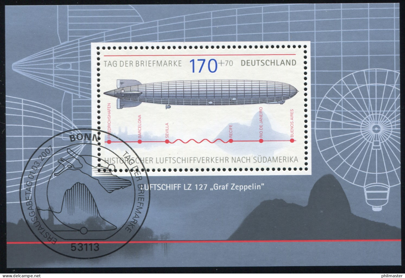 Block 69 Tag Der Briefmarke 2007 - Zeppelin, ESSt Bonn - Used Stamps