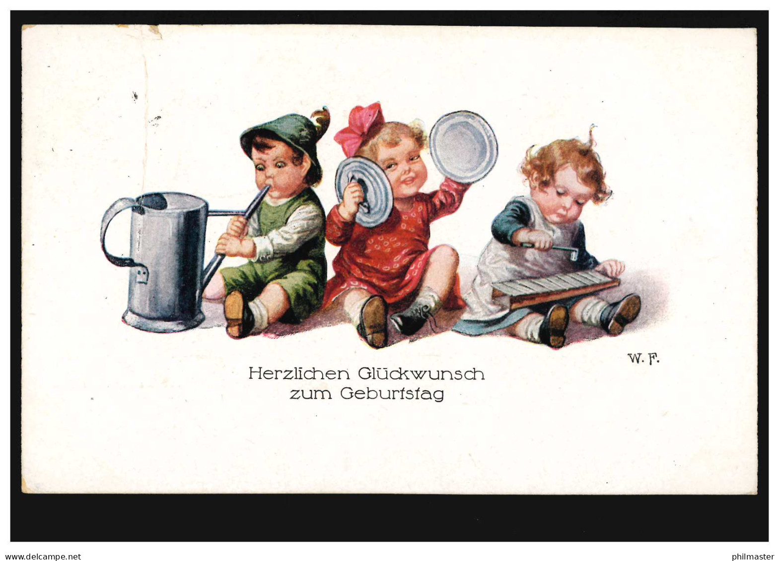 Künstler-AK Wally Fialkowska: Kinderspiele - Beim Musizieren RUDOLSTADT 1.4.1921 - Non Classificati