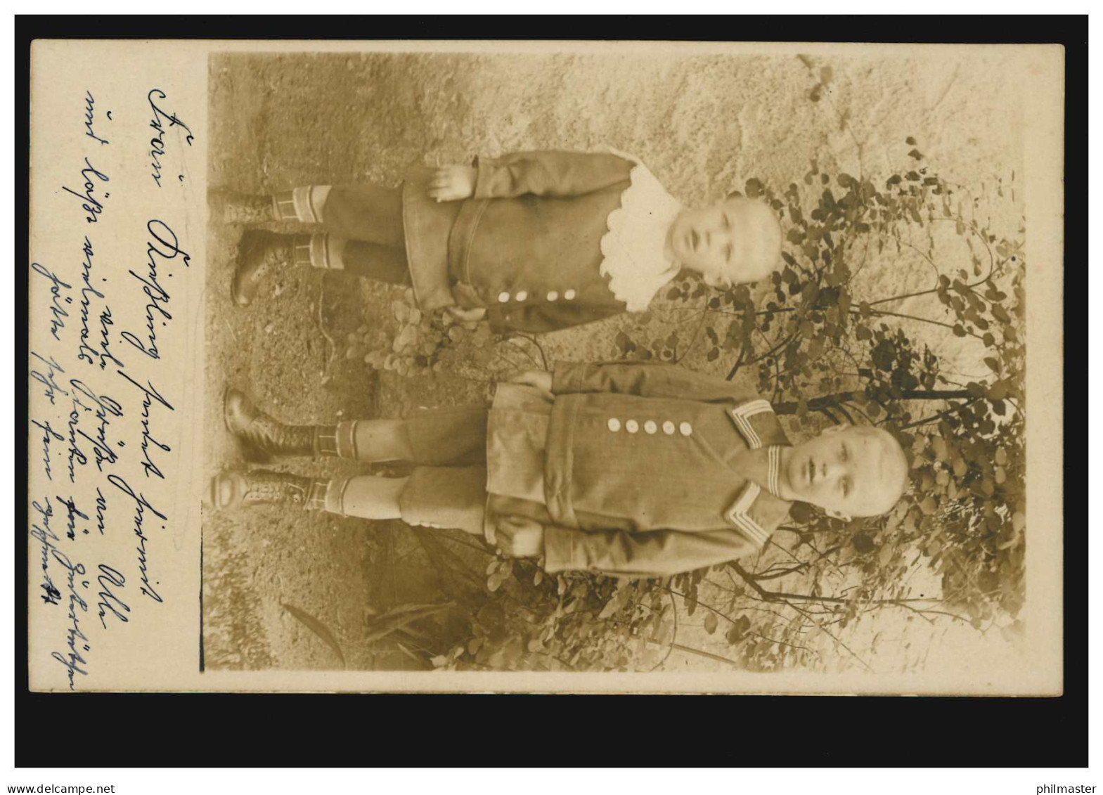 Foto-AK Kinder: Geschwister, PRAUSITZ 5.2.1916 - Other & Unclassified