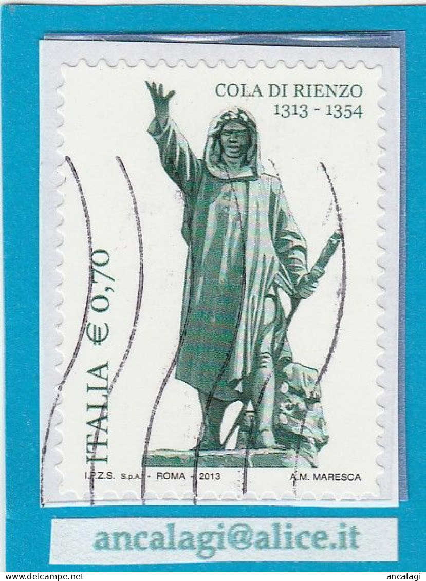 USATI ITALIA 2013 - Ref.1254 "COLA DI RIENZO" 1 Val. - - 2011-20: Usati