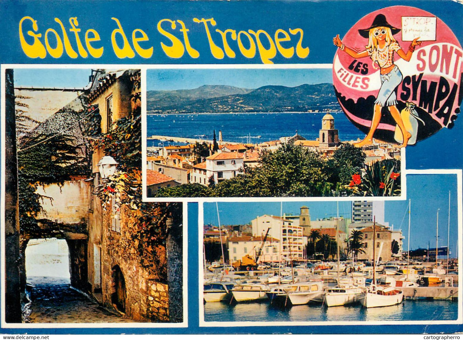 Navigation Sailing Vessels & Boats Themed Postcard Golfe De St. Tropez - Sailing Vessels