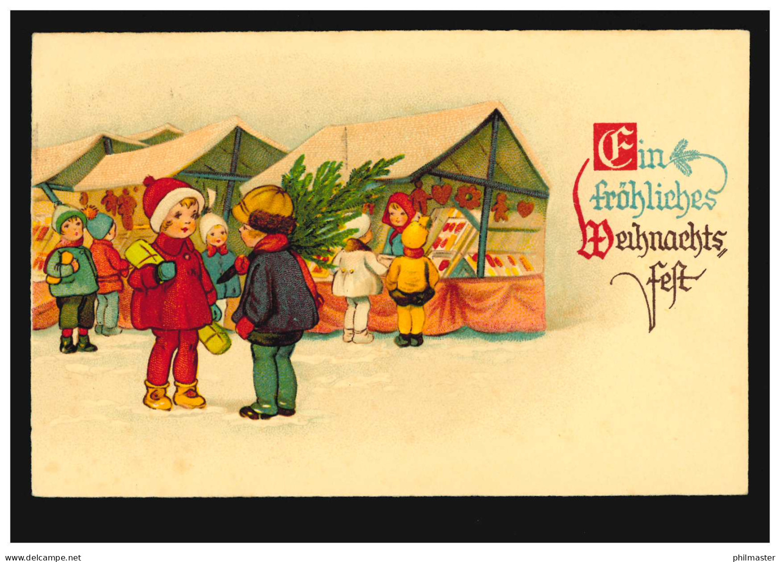 Weihnachten-AK Kinder Auf Dem Weihnachtsmarkt, MAGDEBURG 22.12.1939 - Andere & Zonder Classificatie