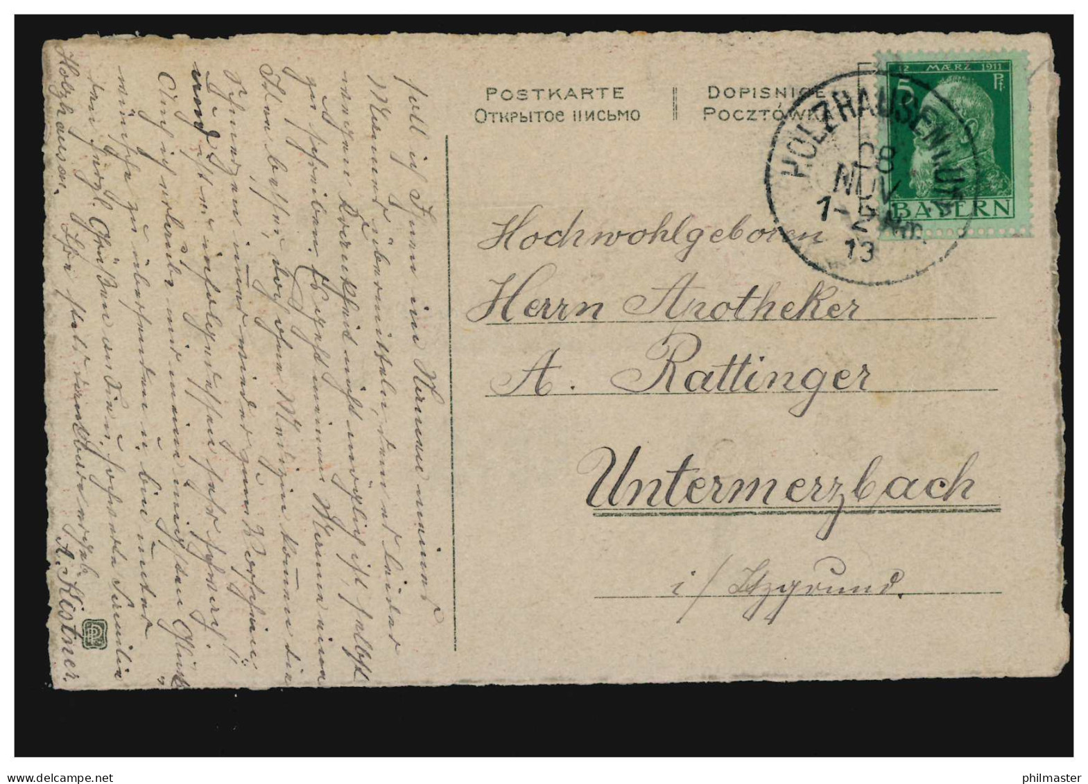 AK Glückwünsche Zum Geburtstag Brief Siegel Glücksklee, HOLZHAUSEN 28.11.1913 - Altri & Non Classificati