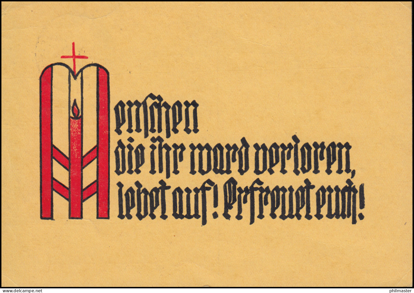 4 AM-Post 6 Pf. Als EF Auf Postkarte BOCHUM-LANGENDREER 23.12.1945 - Altri & Non Classificati