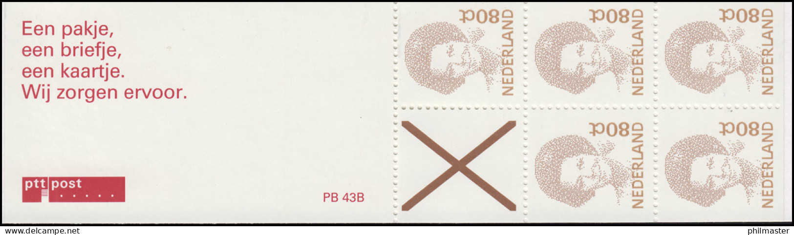 Markenheftchen 44 Königin Beatrix 1991 Mit Reklame Wij Zorgen ... Und PB 43B, ** - Carnets Et Roulettes