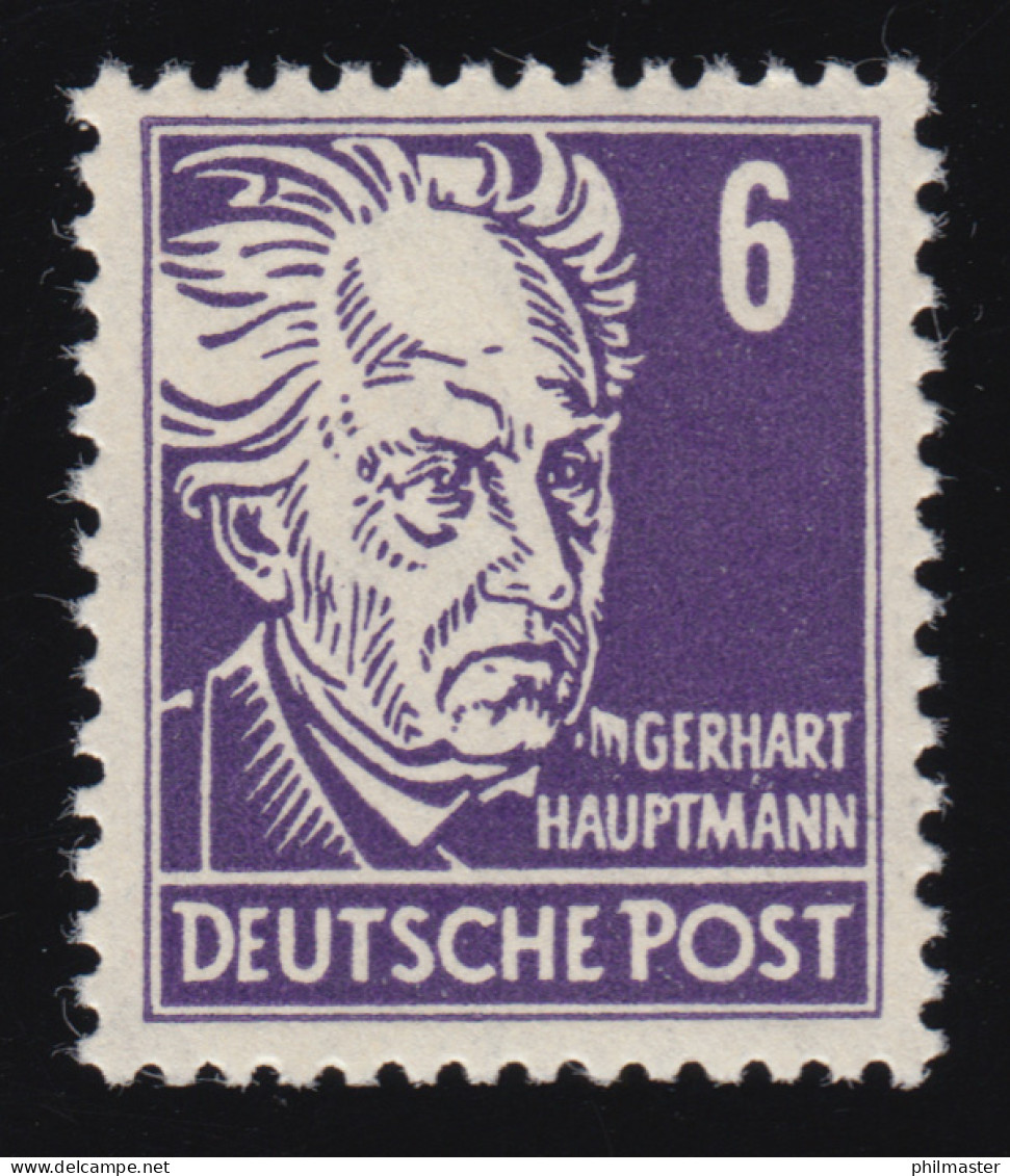 328z XI Gerhard Hauptmann 6 Pf Wz.2 XI ** Geprüft - Nuevos