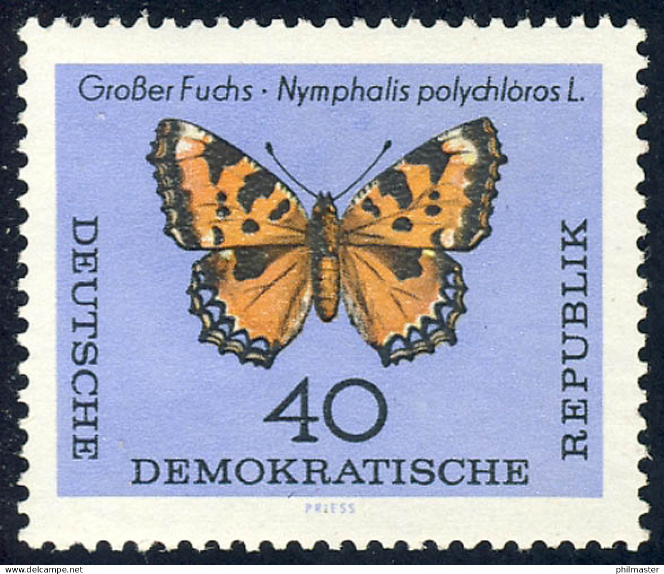 1008 Schmetterlinge Großer Fuchs 40 Pf ** - Unused Stamps