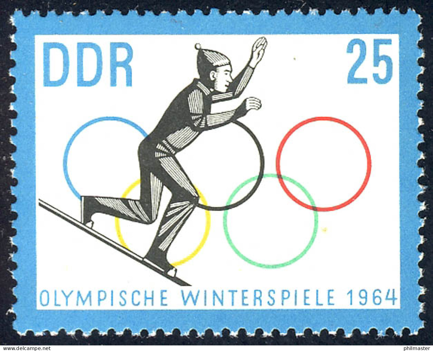 1003 Olymp. Winterspiele Aufsprung 25 Pf ** - Ongebruikt