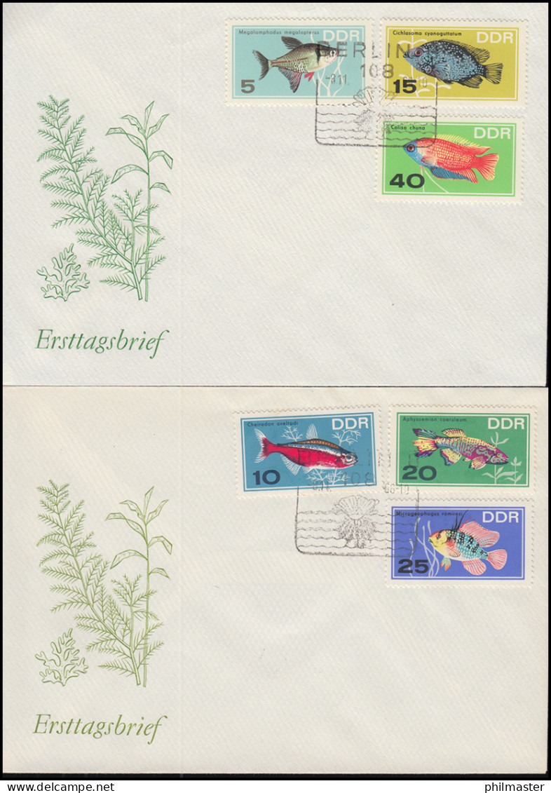 1221-1226 Zierfische 1966, Satz Auf FDC 1 Und FDC 2 - Cartas & Documentos