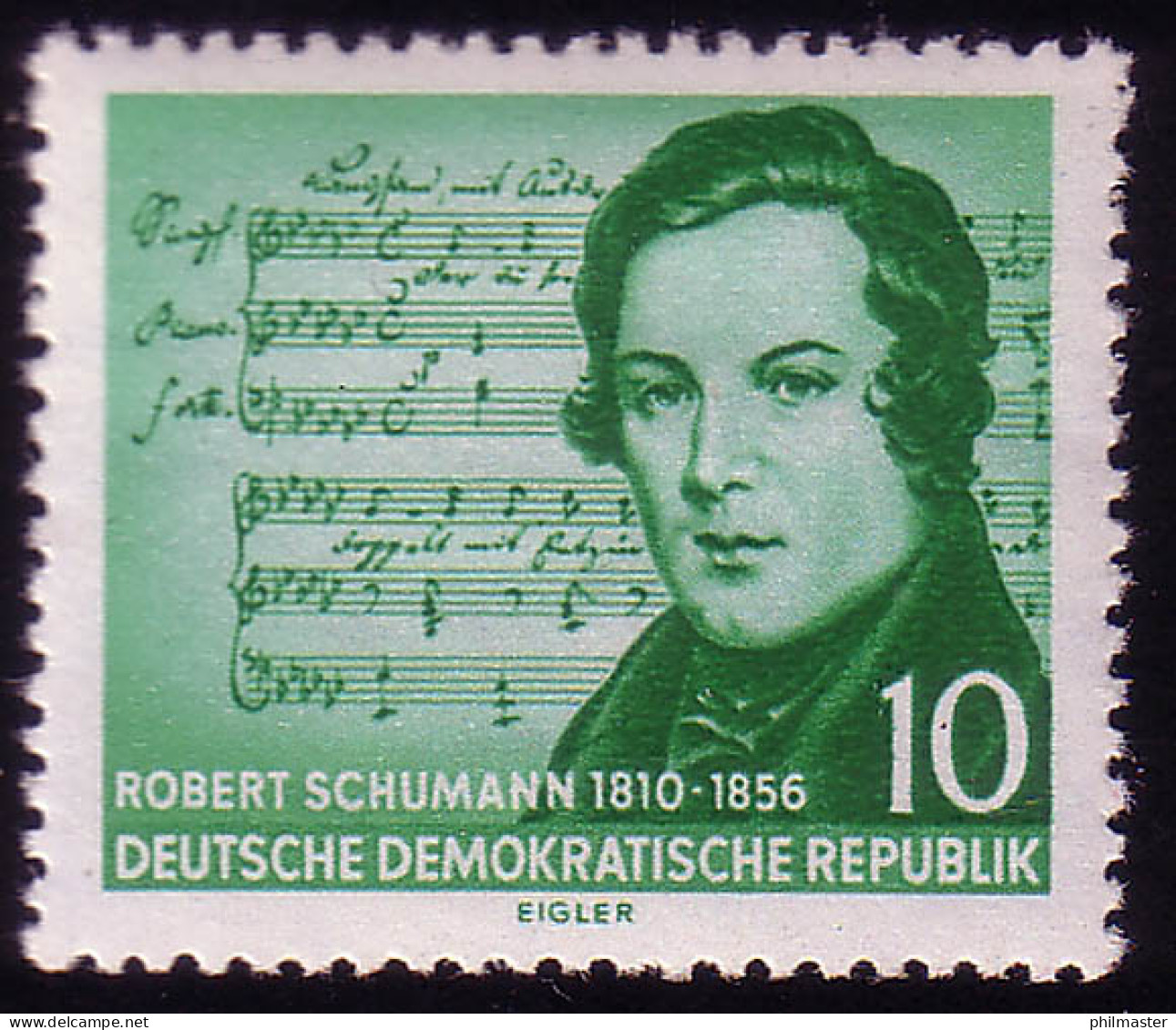 528 Robert Schumann 10 Pf ** - Unused Stamps