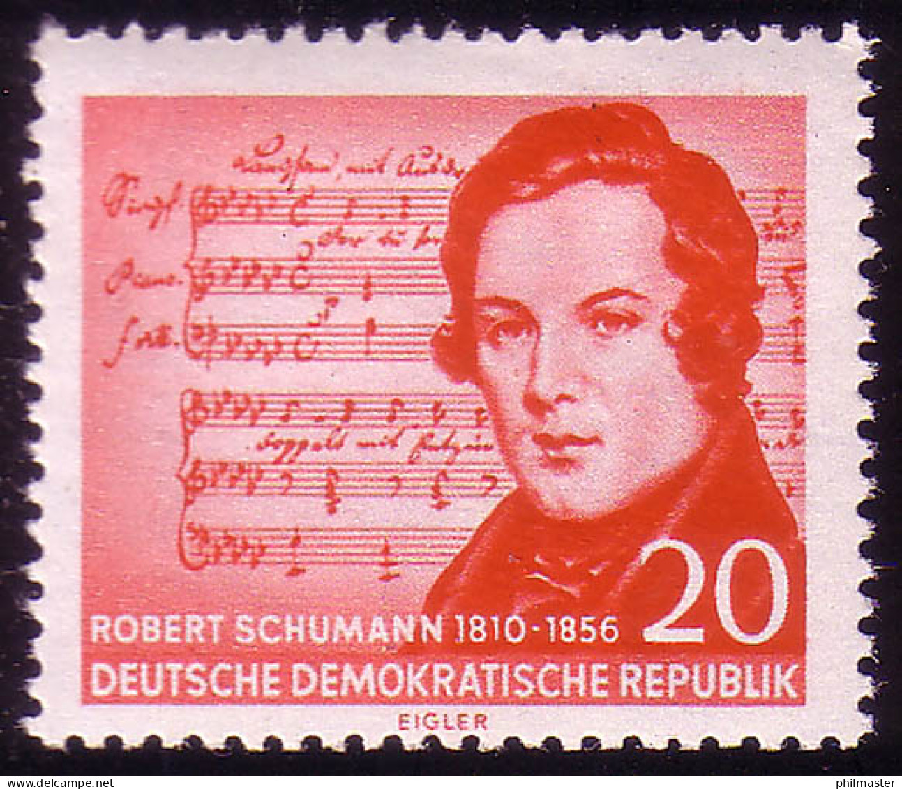 529 Robert Schumann 20 Pf ** - Ongebruikt