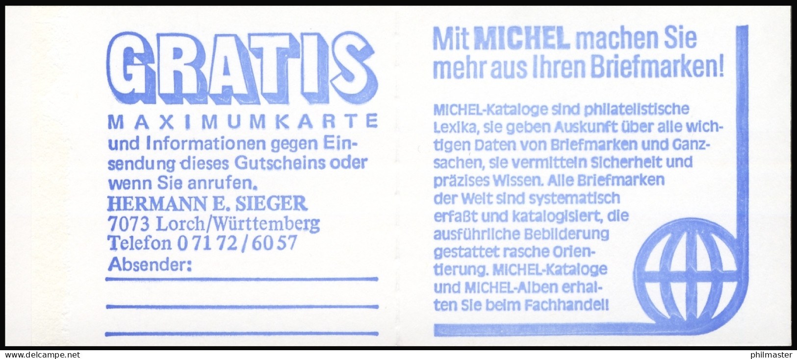 13a MH BuS 1982 [olive 80er], ** - Postzegelboekjes