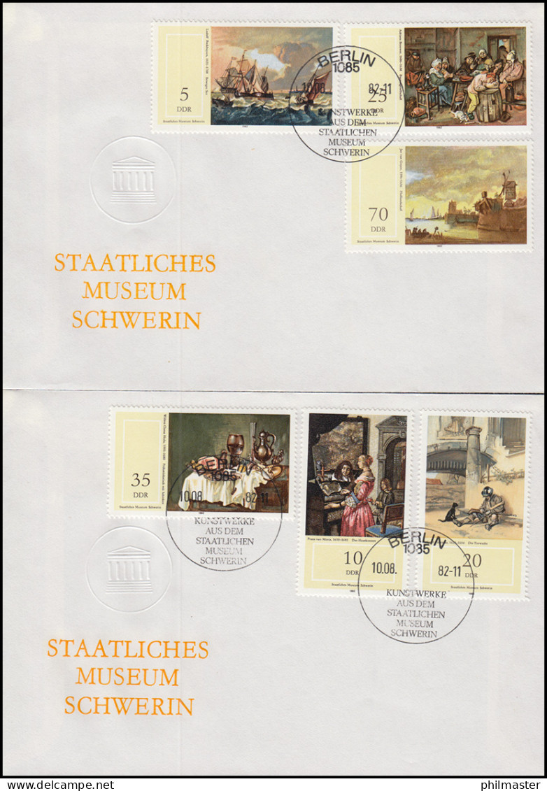 2726-2731 Gemälde Niederländischer Maler, Satz Auf FDC 1 Und FDC 2 - Cartas & Documentos