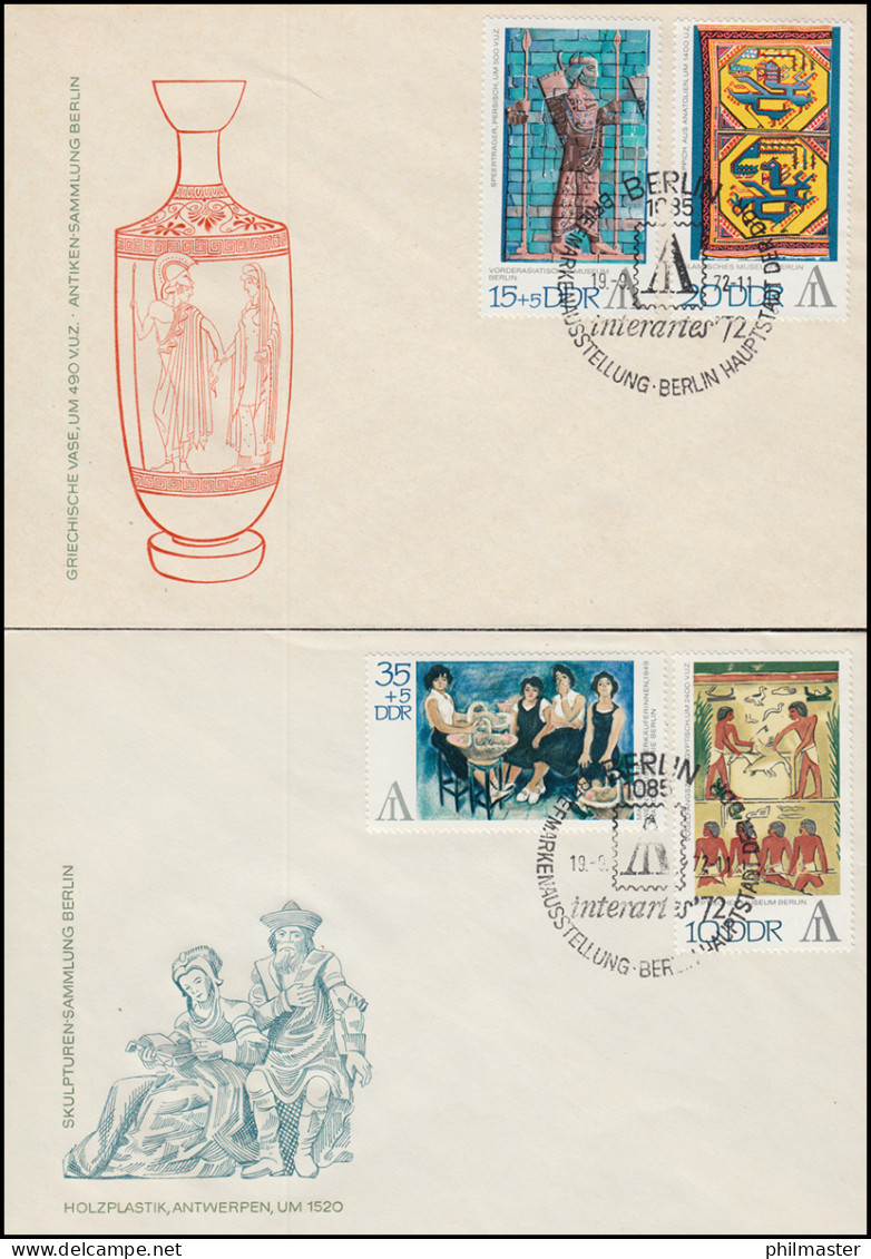 1785-1788 Briefmarkenausstellung INTERARTES 1972, Satz Auf FDC 1 Und FDC 2 - Cartas & Documentos