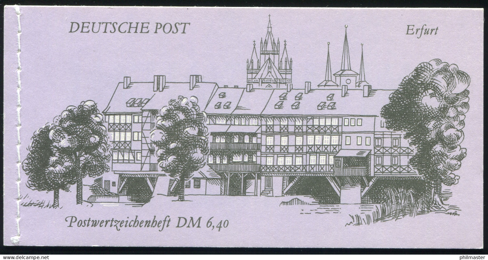 MH 10 Erfurt 1990 Naht Fluoreszierend, 4.DS: Weißer Punkt Unter Der Wartburg, ** - Markenheftchen