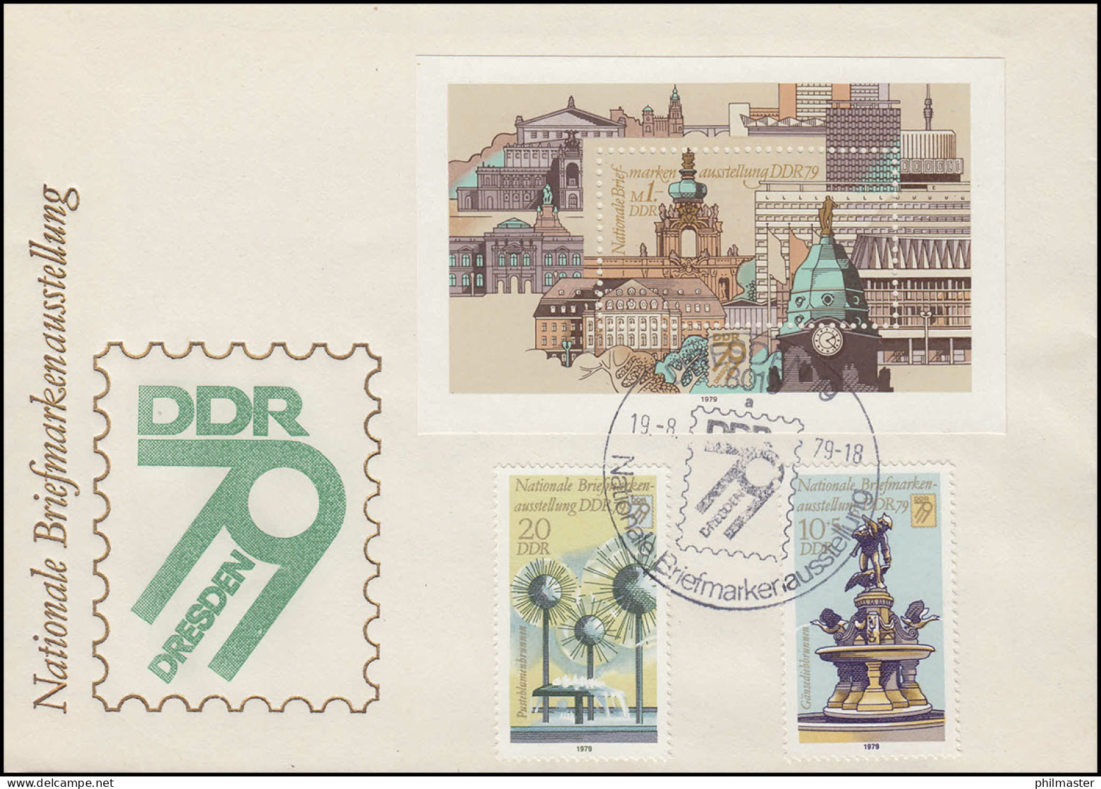 2441-2442 Mit Bl.55 Ausstellung 1979 - Satz Und Block Auf Schmuck-Brief SSt 1979 - Briefmarkenausstellungen