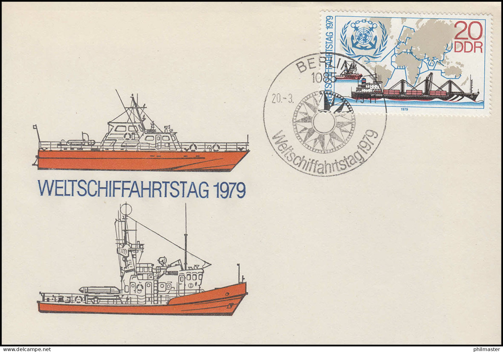 2405 Weltschifffahrtstag Containerschiff 1979: Marke Auf Schmuck-FDC ESSt BERLIN - Briefe U. Dokumente