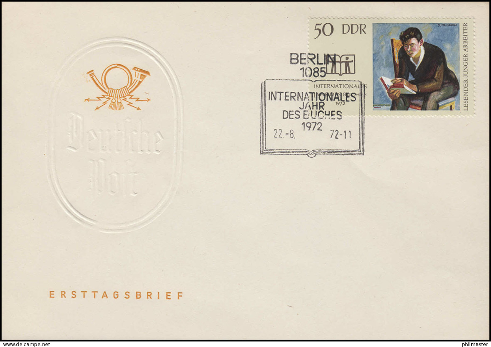 1781 Internationales Jahr Des Buches 1972 - Marke Auf Schmuck-FDC ESSt BERLIN - Storia Postale