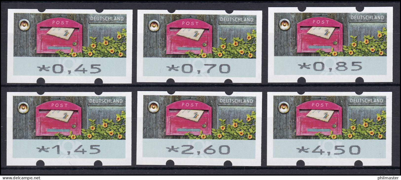 9 Empfangen - 6 ATM 45-450 Cent 2017, Tastensatz TS 1, Postfrisch ** - Viñetas De Franqueo [ATM]