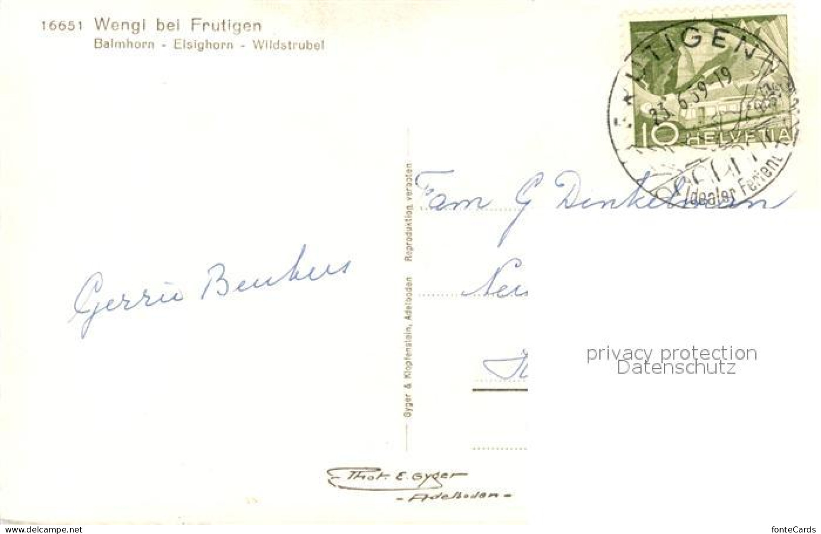 13192903 Frutigen BE Wengl Balmhorn Elsighorn Wildstrubel Frutigen BE - Altri & Non Classificati