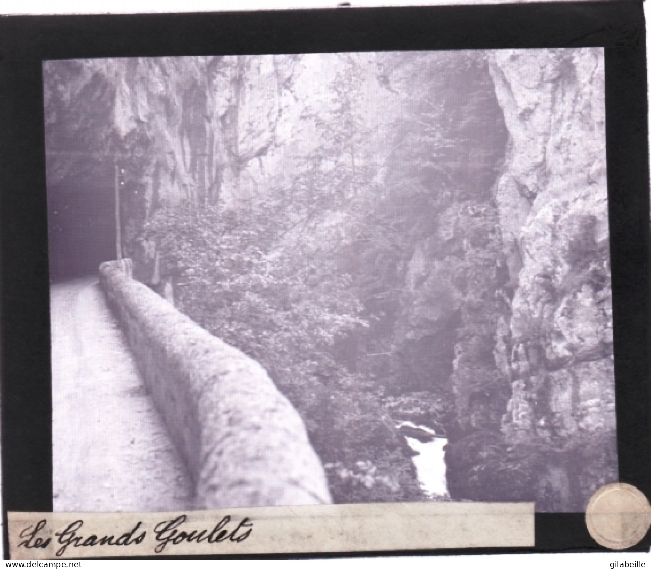 PLAQUE DE VERRE Photo  - Les Alpes - Le Vercors - Les Grands Goulets -   Année  1890 - Plaques De Verre