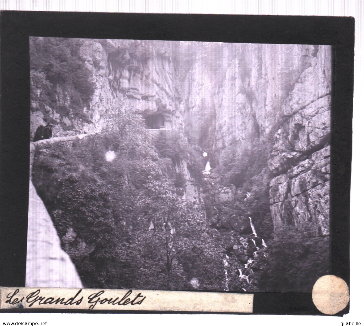 PLAQUE DE VERRE Photo  - Les Alpes - Le Vercors - Les Grands Goulets -   Année  1890 - Glasdias