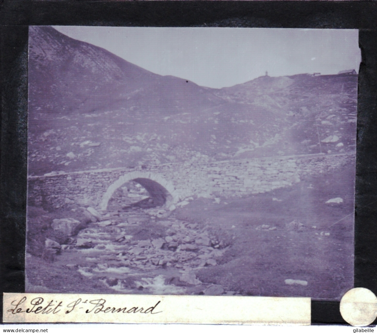 PLAQUE DE VERRE -  Photo  - Les Alpes - Le PETIT SAINT BERNARD -   Année  1890 - Glasdias