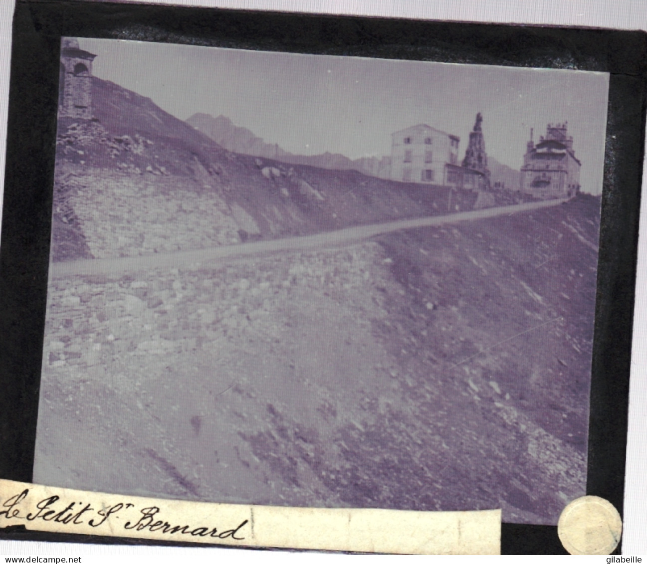 PLAQUE DE VERRE -  Photo  - Les Alpes - Le PETIT SAINT BERNARD -   Année  1890 - Glasdias