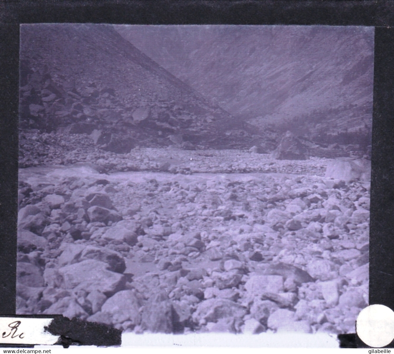 PLAQUE DE VERRE -  Photo  - Les Alpes - Route Du Val D'Isere -   Année  1890 - Plaques De Verre