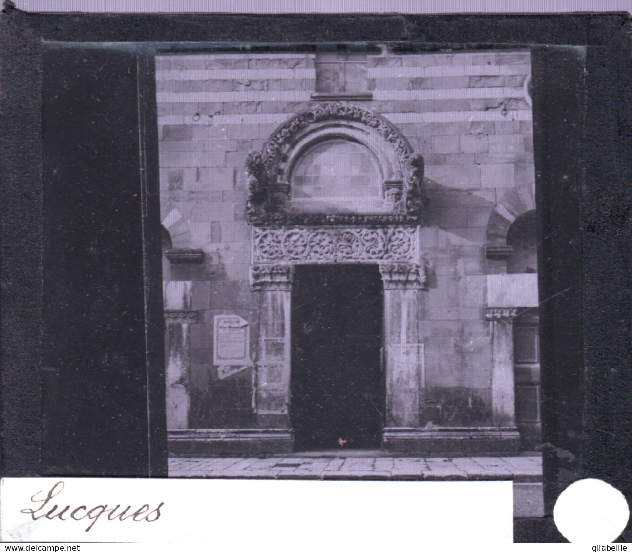 PLAQUE DE VERRE -  Photo  1890 - Italie - LUCCA - LUCQUES - Cathedrale San Martino  - Glasdias