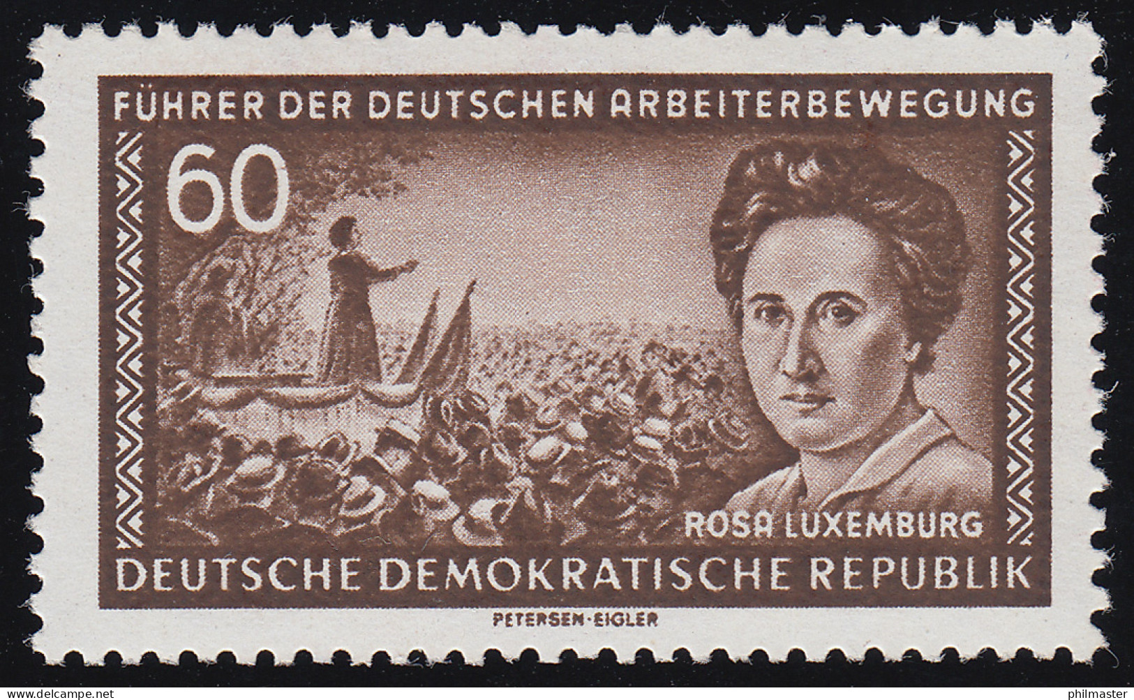 478 XII Rosa Luxemburg 60 Pf Wz.2 XII ** Postfrisch - Neufs